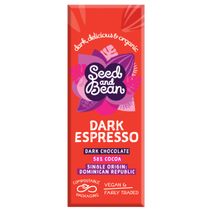 Seed & Bean Eco Fairtrade Organic Espresso Dark Chocolate Bar
