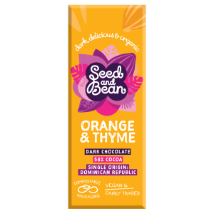Seed & Bean Eco Fairtrade Organic Orange & Thyme Chocolate Bar