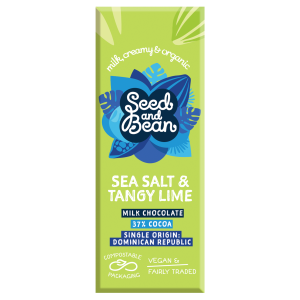 Seed & Bean Eco Fairtrade Organic Cornish Sea Salt & Lime Chocolate Bar
