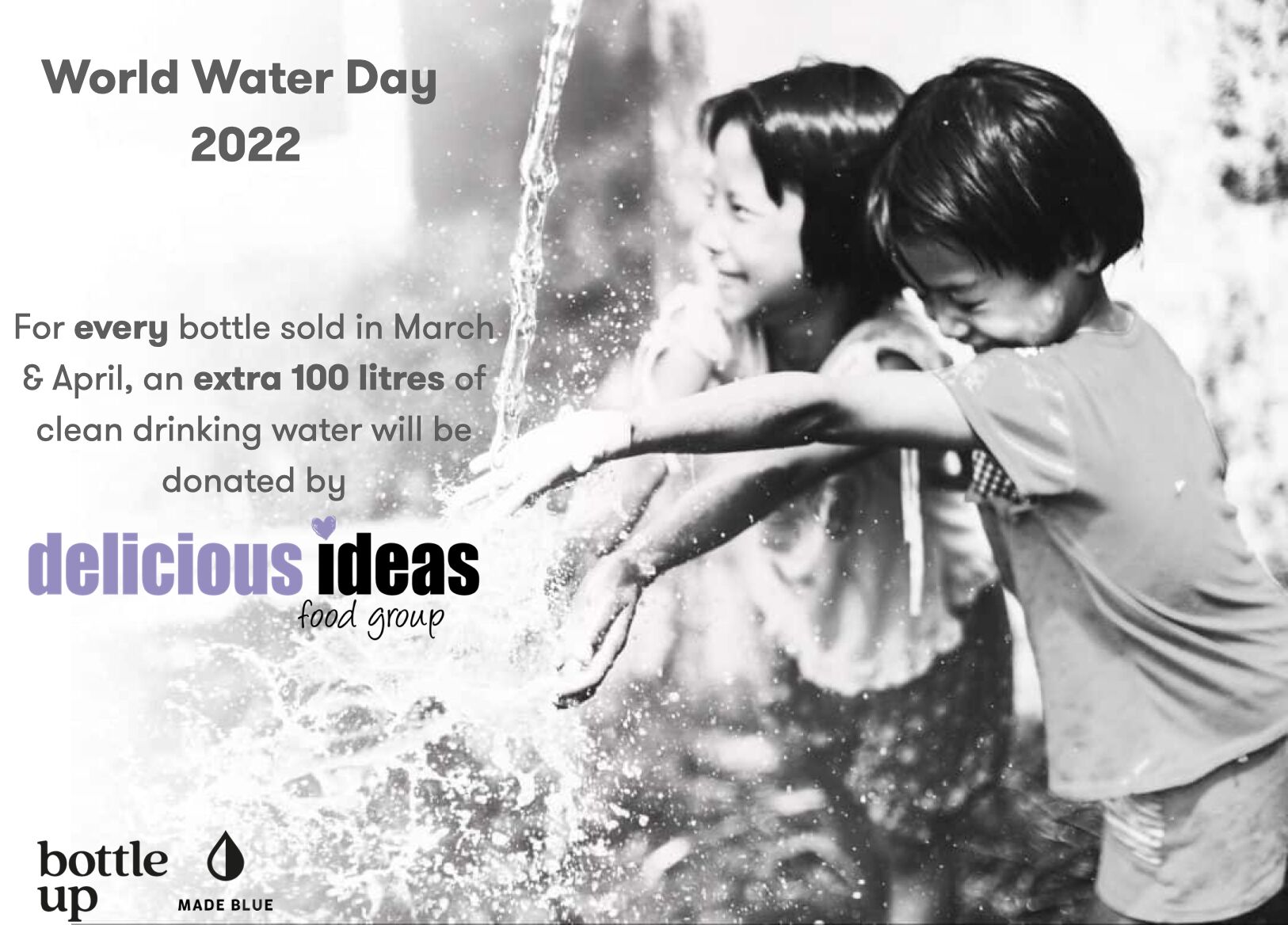 Delicious Ideas matches water donation to charity, Made Blue