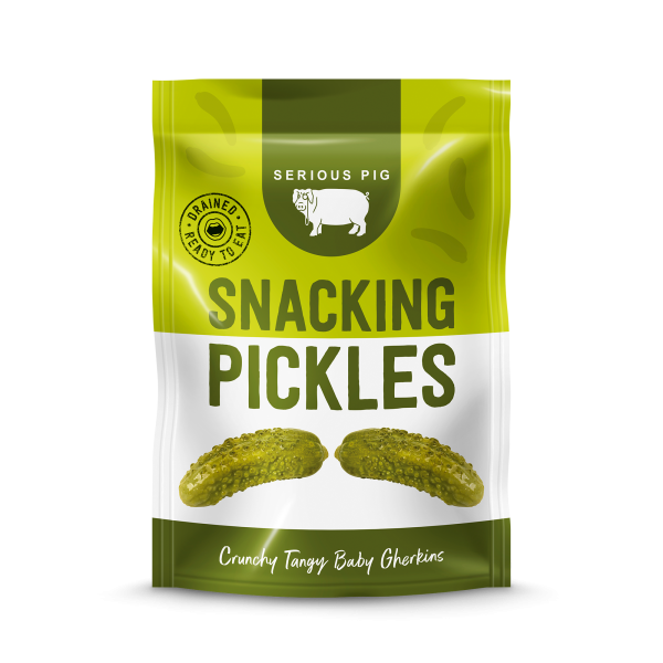 Serious Pig Snacking Pickles Gherkins