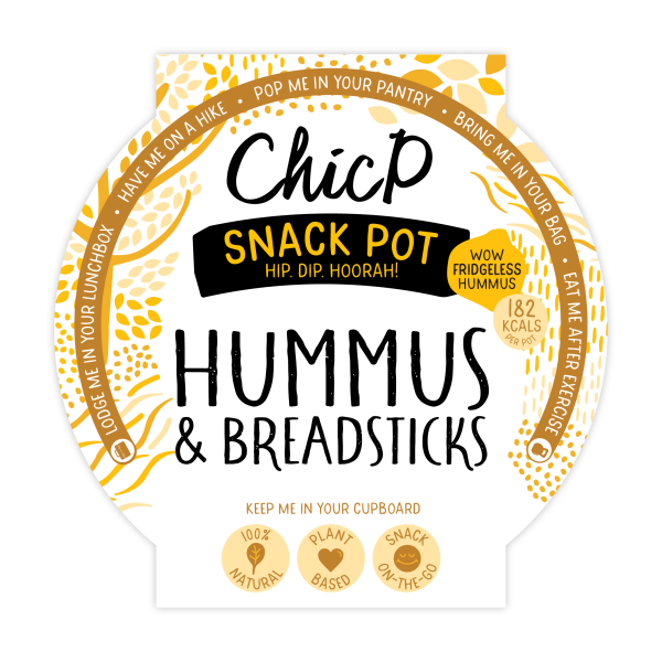 ChicP Ambient Hummus Snackpot with Breadsticks