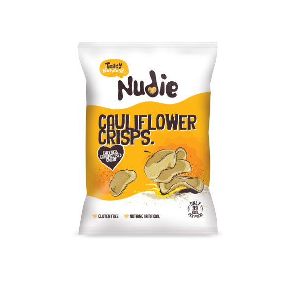 Nudie Cauliflower Cheese & Caramelised Onion Crisps
