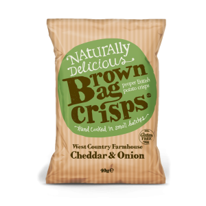 Brown Bag West Country Cheddar and Onion Potato Crisps